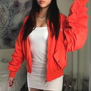 “NoForgiveness” Orange Bomber Jacket
